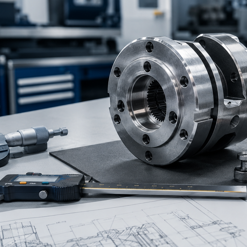 Digital caliper inspection of a marine drivetrain component